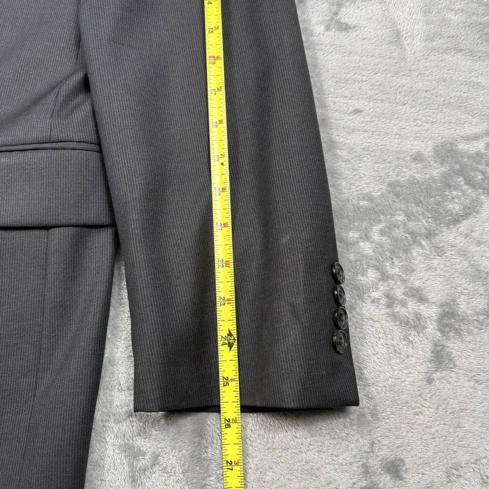 Joseph Abboud 42L Slim Fit Sport Coat Gray Super 110s VBC Wool Blazer 42 Long